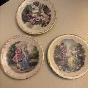 Antique Limoges Decorative Plate, Fragonard, Handpainted with gold trim